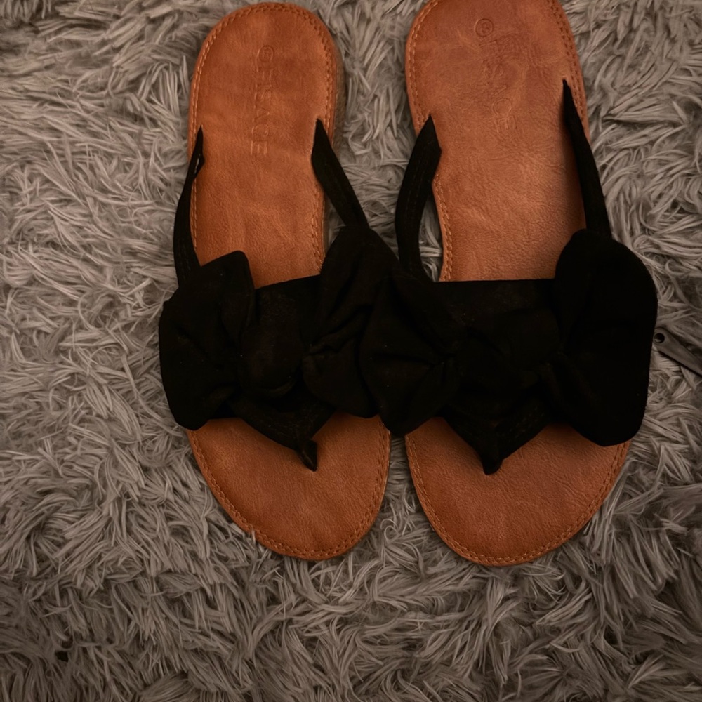 Black Bow Sandals